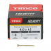 4.0x45 Pozi Countersunk Multi Purpose Screw Zinc & Yellow Plated Timco Velocity Range Pack 200