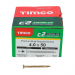 4.0x50 Pozi Countersunk Multi Purpose Screw Zinc & Yellow Plated Timco C2 Range Pack 200