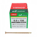 6.0x130 Pozi Countersunk Multi Purpose Screw Zinc & Yellow Plated Timco C2 Range Pack 100