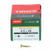 4.5x25 Pozi Countersunk Multi Purpose Screw Zinc & Yellow Plated Timco Classic Range Pack 200