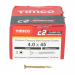 4.0x45 Torx Countersunk Multi Purpose Clamp Screw Zinc & Yellow Plated Timco C2 Range Pack 200