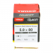 5.0x80 Pozi Countersunk Multi Purpose Screw Zinc & Yellow Plated Timco Velocity Range Pack 200