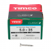 5.0x35 Pozi Countersunk Multi Purpose Screw A2 Timco Classic Range Pack 200