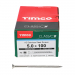 5.0x100 Pozi Countersunk Multi Purpose Screw A2 Timco Classic Range Pack 100