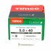 5.0x40 Pozi Countersunk Multi Purpose Screw A4 Timco Classic Range Pack 200